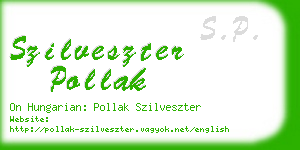 szilveszter pollak business card